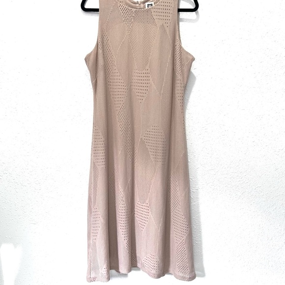 Anne Klein Tan Sheath Midi Dress Halter Sleeveless - Picture 3 of 9